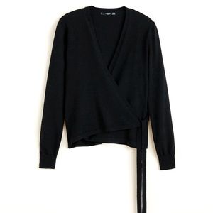 Mango Wrap Tied Knit Cardigan